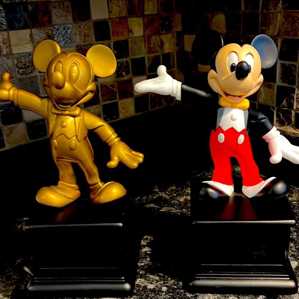 Disney 50th Anniversary Statues Gold and Original